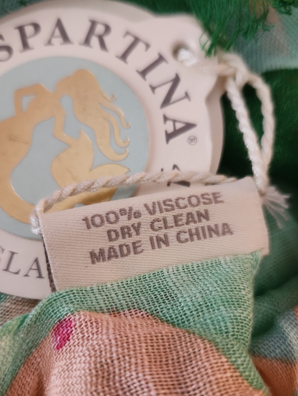Spartina 449 Florida Map Scarf NWT Viscose Travel Souvenir Coastal - Picture 6 of 6
